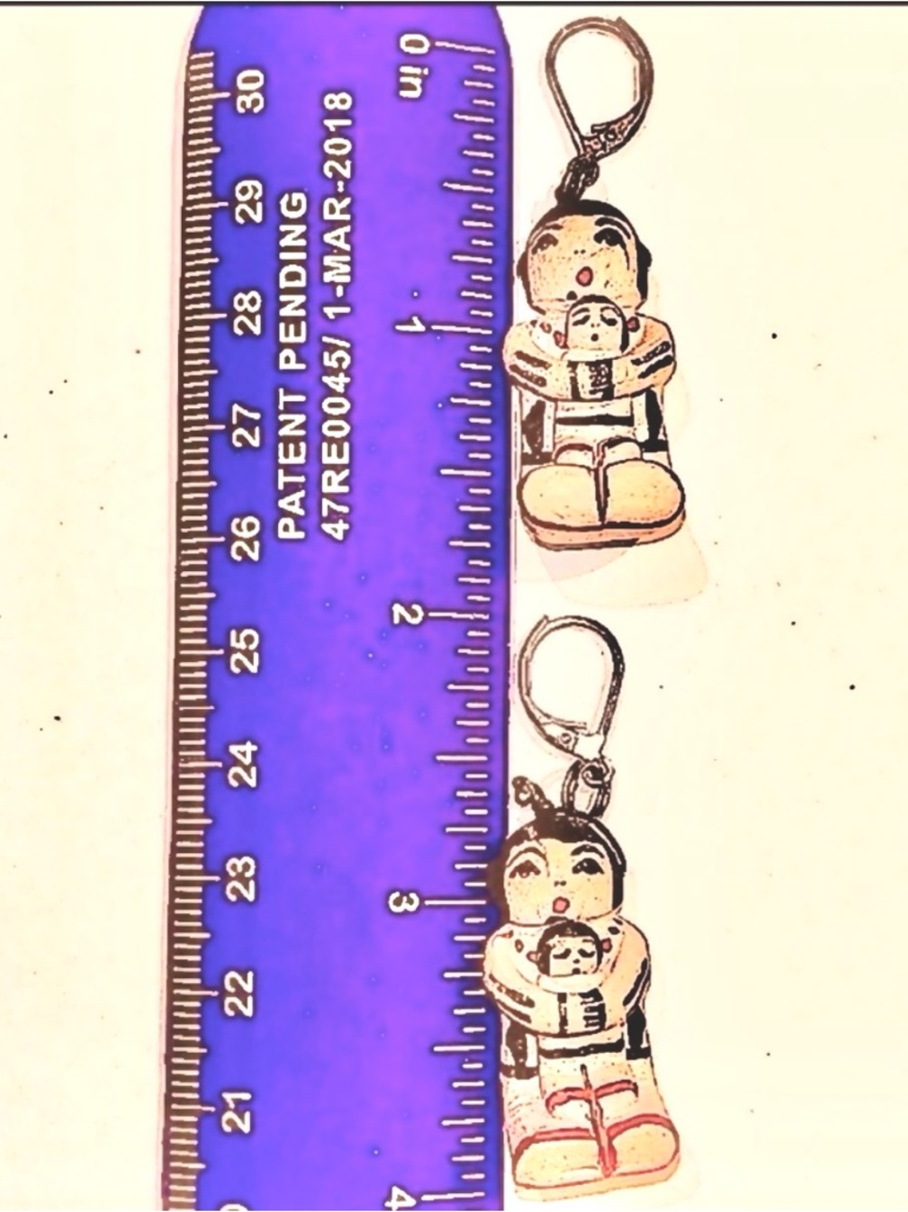 INDIAN KACHINA DOLL STORYTELLER EARRINGS POTTERY MAMA PAPOOSE HEISHI BEADS NAVAJ